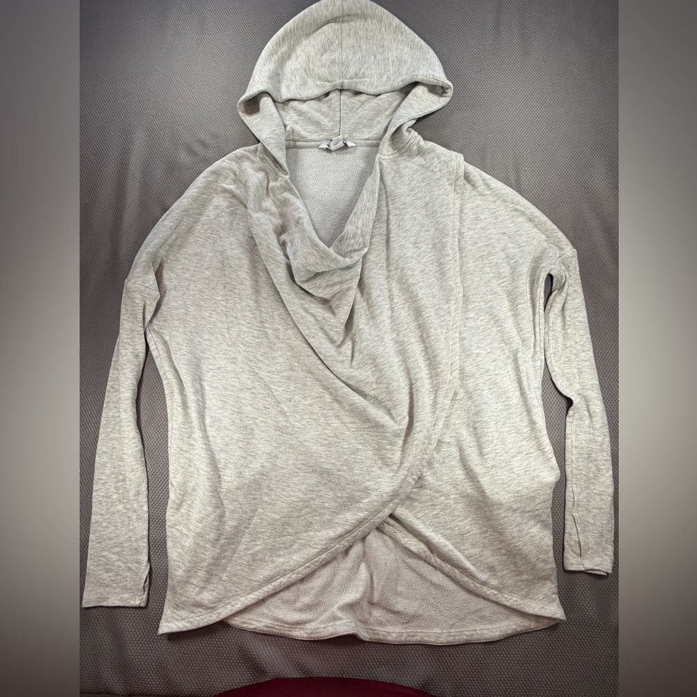 Athleta Women's Purana Wrap Style Hoodie Sweatshirt Fog Grey | Small - Picture 7 of 12
